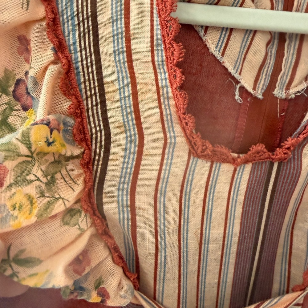 Vintage Oops California 70s Patchwork Floral Stri… - image 6